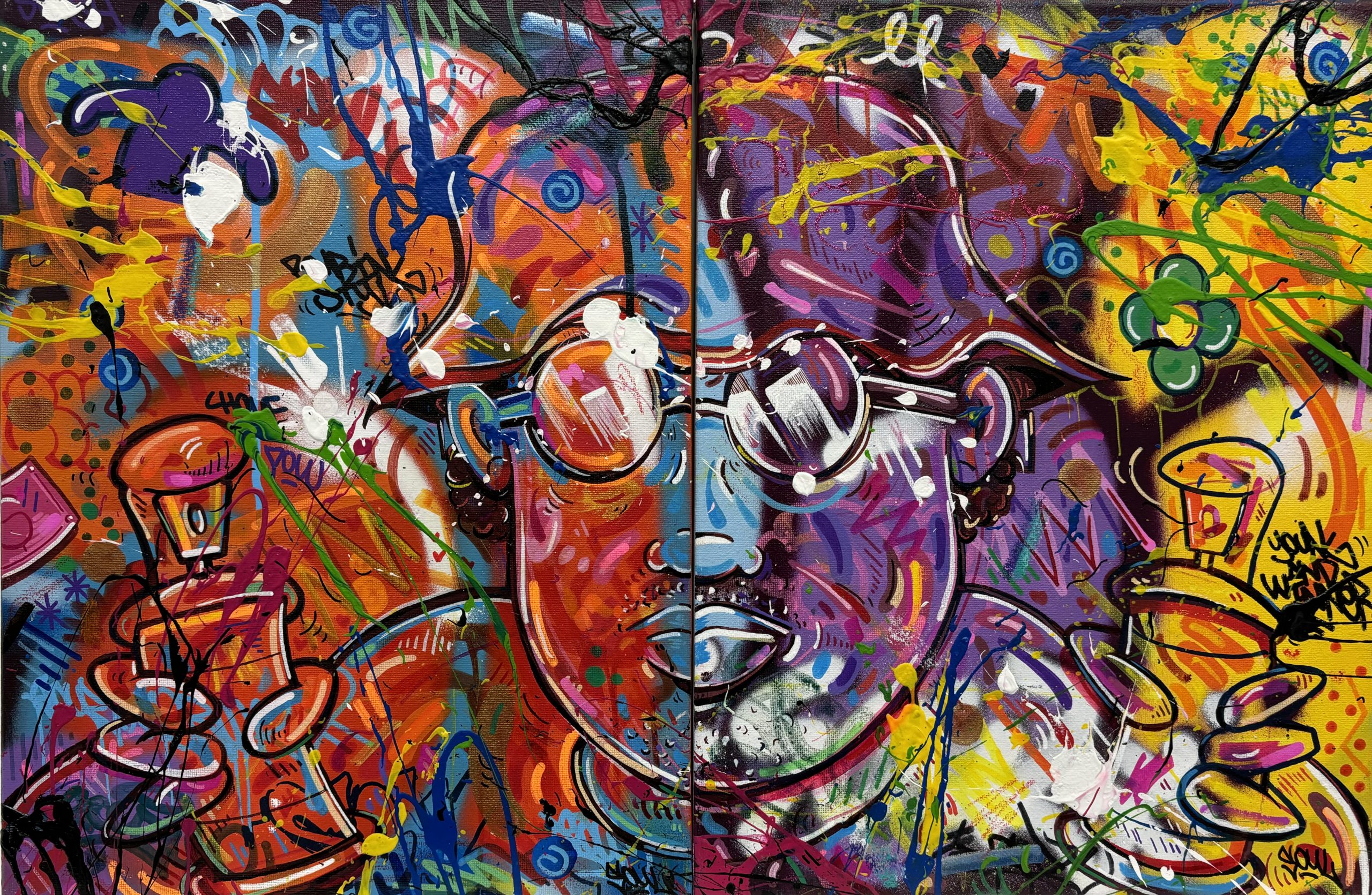 Souleyman Boukobza alias Soulgraffart,Doktop _acryl& Spray _50x35 _ 2023