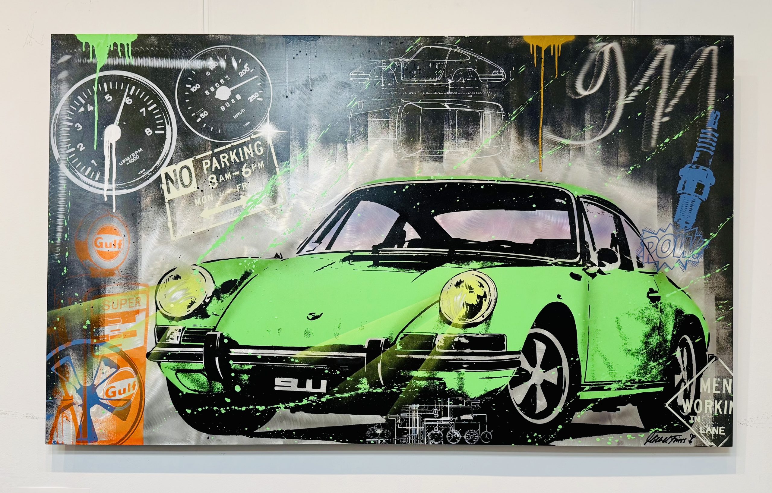 MICHEL FRIESS, Titel_ Porsche 911 Legend , Material_ Acryl auf Aluminium, Größe_150cm x 90cm , Jahr 2024