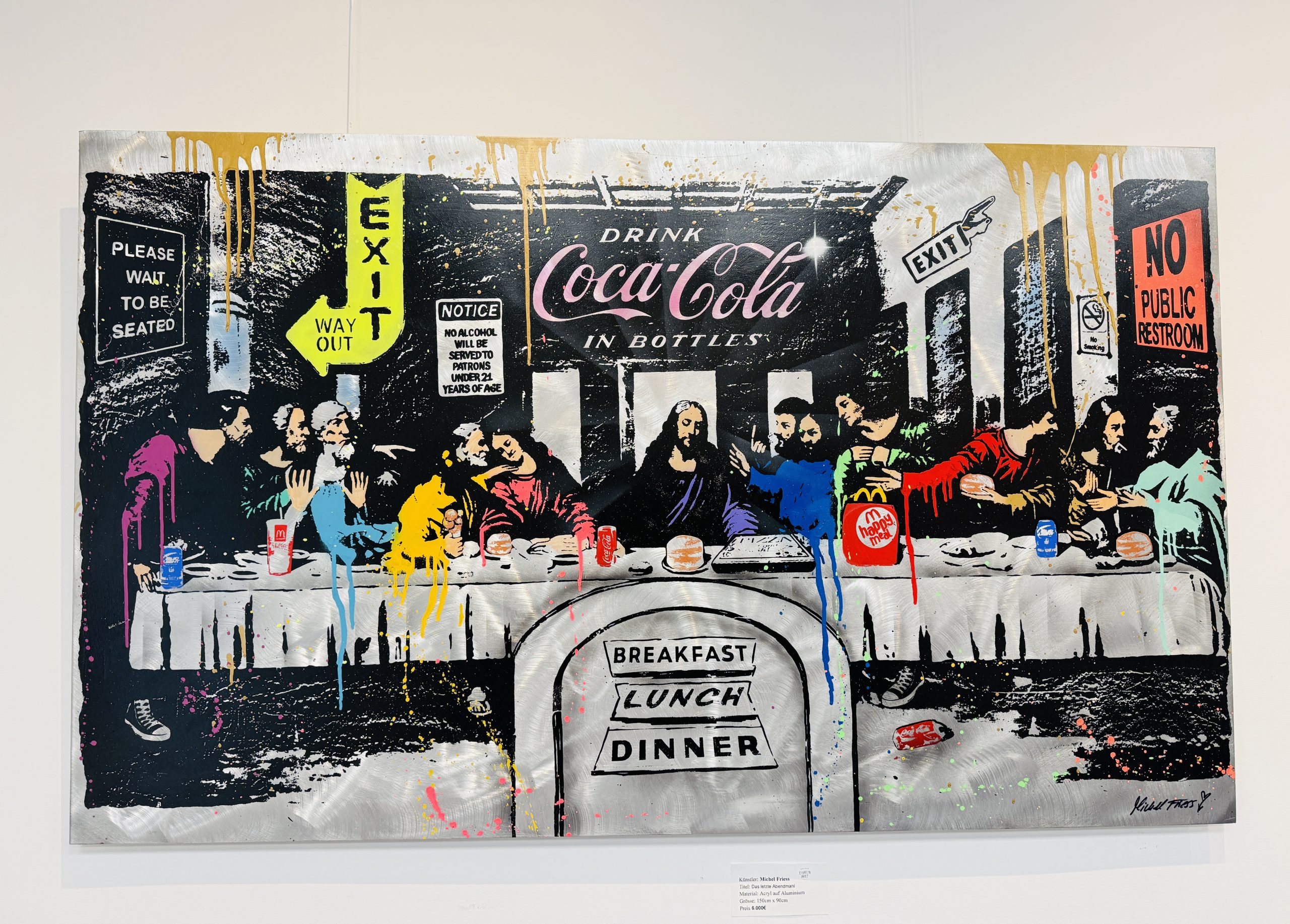 MICHEL FRIESS,Titel_ Das letzte Abendmahl, Material_Acryl auf Aluminium,Größe_150cm x90cm , Jahr 2024